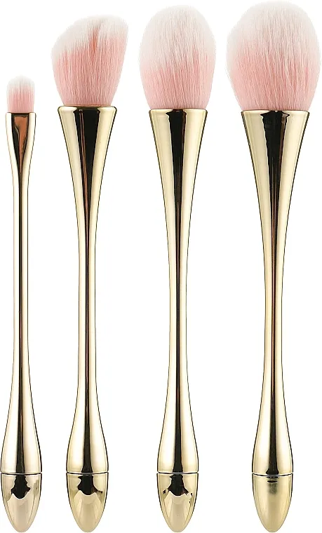 Tools For Beauty Set profesionalnih kistova za šminkanje, 4 kom, roza i zlatna
