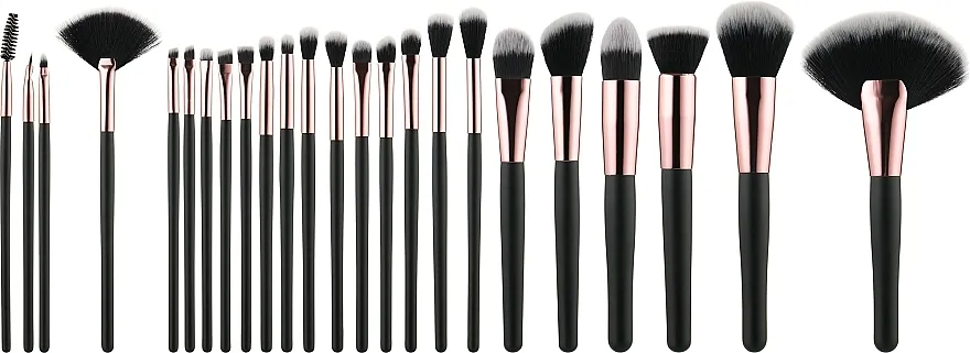 Tools For Beauty Set profesionalnih kistova za šminkanje, crni, 24 kom