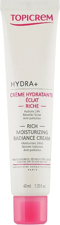 Topicrem Hydra + Rich Moisturizing Radiance Cream Bogata, blistava hidratantna krema
