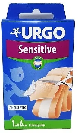 Urgo Sensitive Medicinski flaster sa antiseptikom za osetljivu kožu, 1m x 6cm