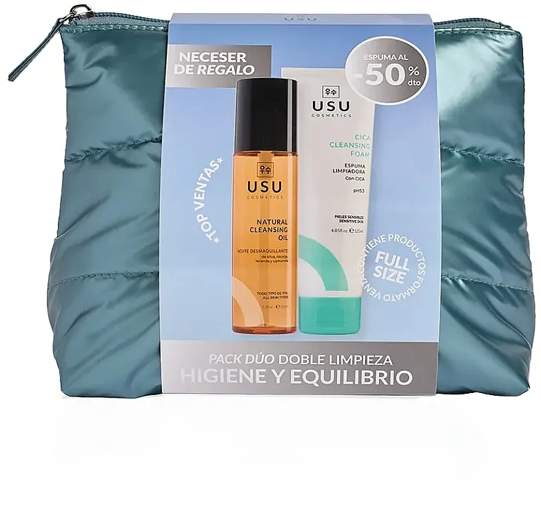 Usu Cosmetics K-Beauty Easy Cleaning Routine Set (f/oil/100ml + f/foam/120ml + bag)