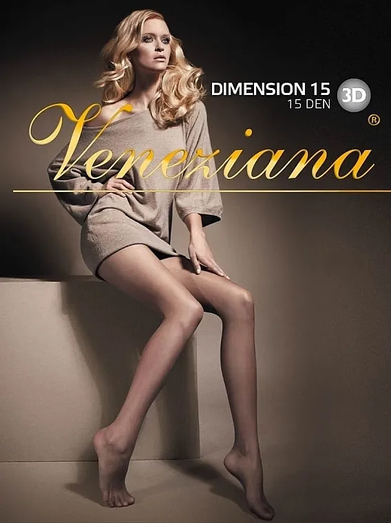 Veneziana Ženske hulahopke "Dimension 3D", 15 Den, cognac