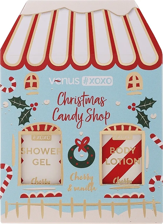 Venus Xoxo Mini Christmas Candy Shop Cherry &amp; Vanilla (sh/gel/50ml + b/lot/50ml) Set