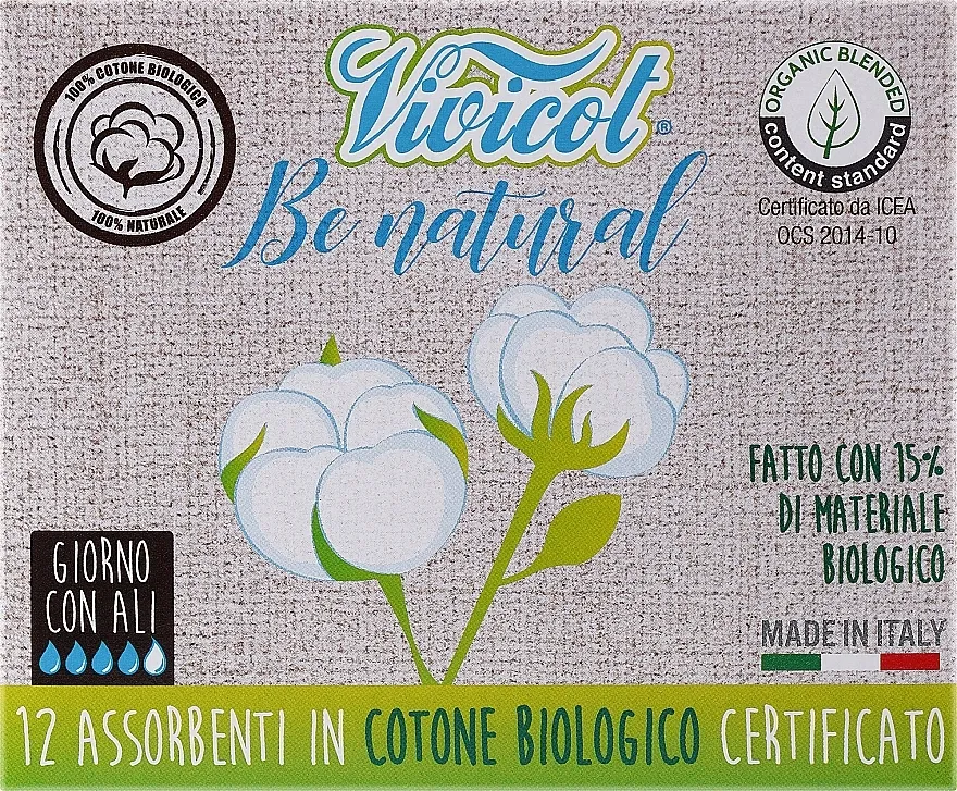 Vivicot Be Natural Ulošci s krilcima, 12 kom