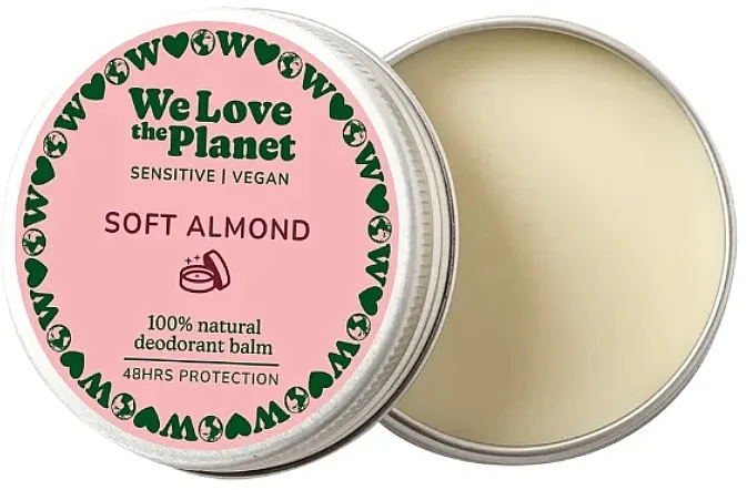 We Love The Planet Sensitive Soft Almond Deodorant Balm Prirodni dezodorans-balzam u kremi za osetljivu kožu Soft Almond