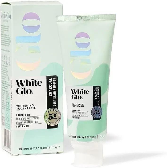 White Glo Charcoal Deep Stain Remover Whitening Toothpaste Fresh Mint Pasta za izbeljivanje zuba