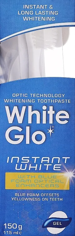 White Glo Instant White (toothpaste/115ml + toothbrush/1pcs) Komplet, ljubičasta četkica za zube