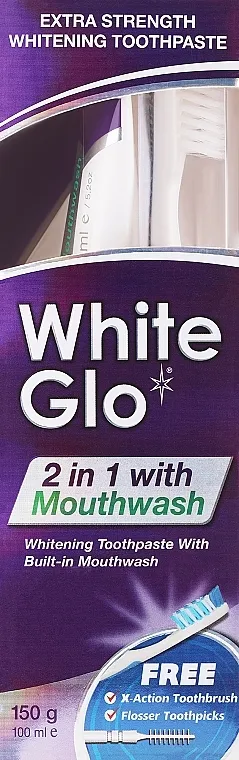 White Glo (toothpaste/100ml + toothbrush) Set