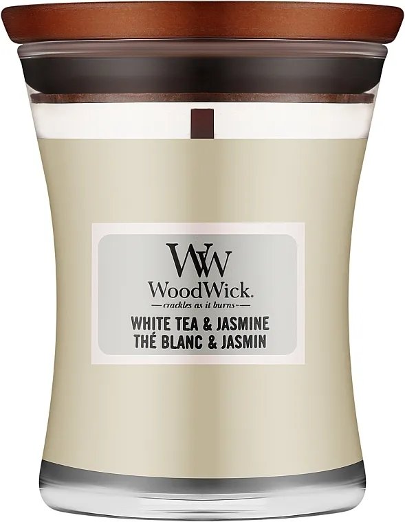 WoodWick Hourglass Candle White Tea &amp; Jasmine Mirisna svijeća u čaši