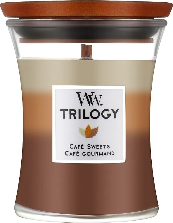 WoodWick Hourglass Trilogy Cafe Sweets Mirisna svijeća u čaši