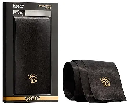 YESforLOV Blindfold Box Saten traka za kosu, crna