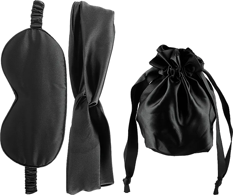 Yeye Black (sleep/mask/1pc + headband/1pc + pouch/1pc) Sleeping set