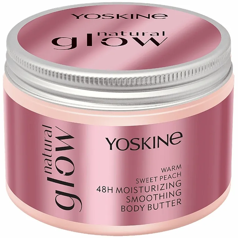 Yoskine Natural Glow Warm Sweet Peach 48H Moisturizing Smoothing Body Butter Ulje za telo za zaglađivanje i hidrataciju