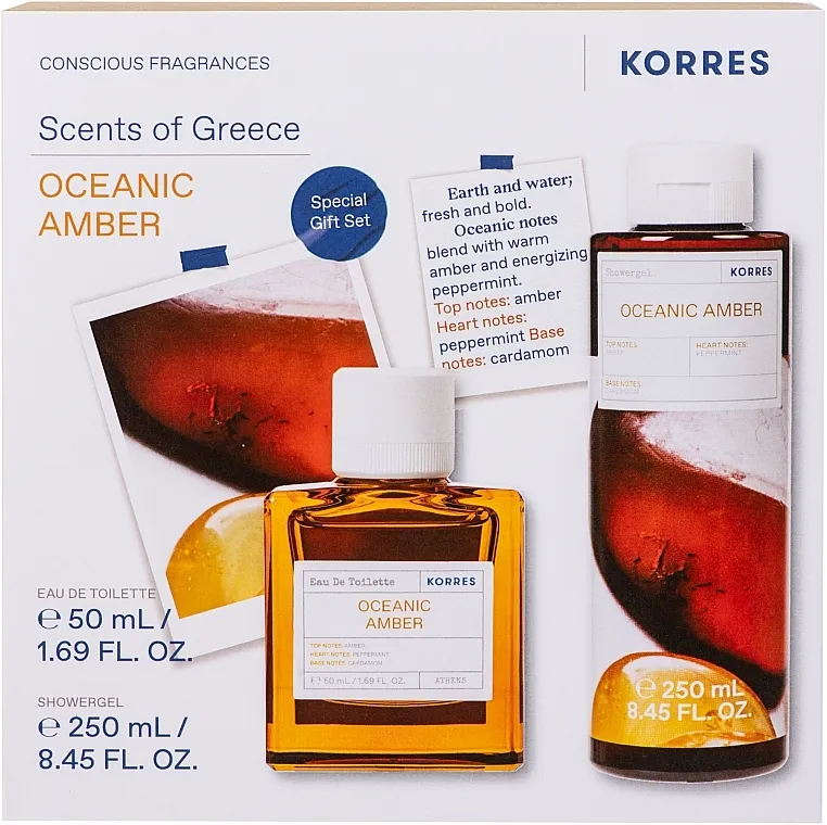 Zestaw (edt/50ml + sh/gel/250ml) Korres Oceanic Amber