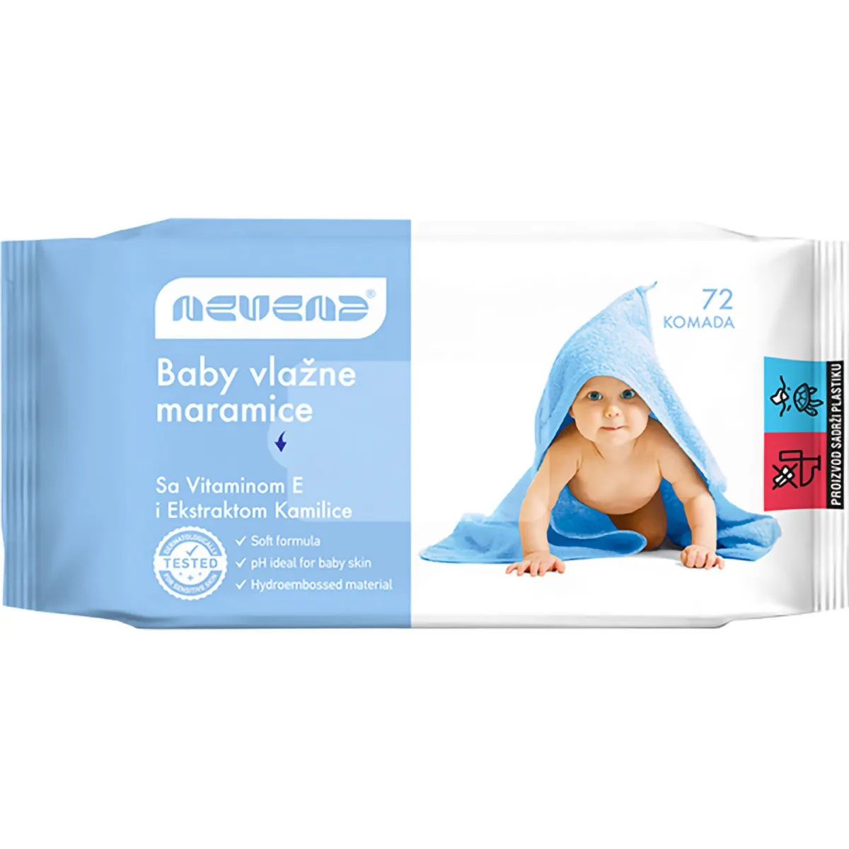 Baby vlazne maramice plave 72 Nevena