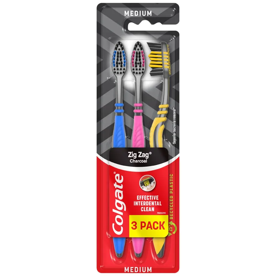 Cetkica Colgate zig-zag charcoal 3pack