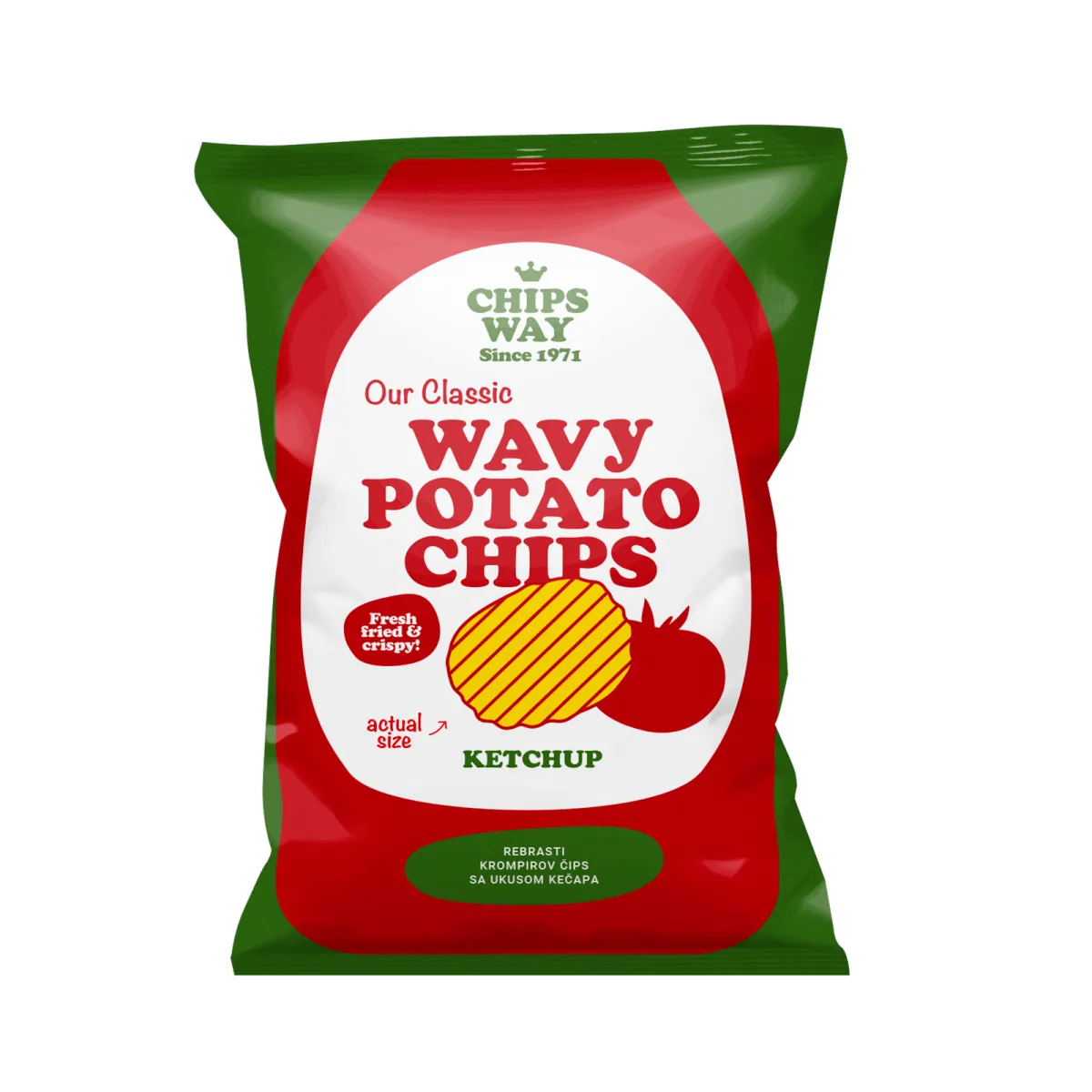 Cips rebrasti ketchup Cacanski 150g