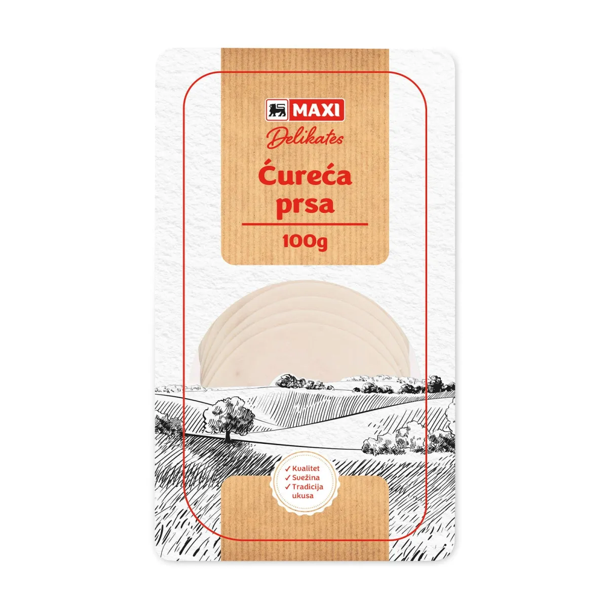 Cureca prsa Maxi 100g