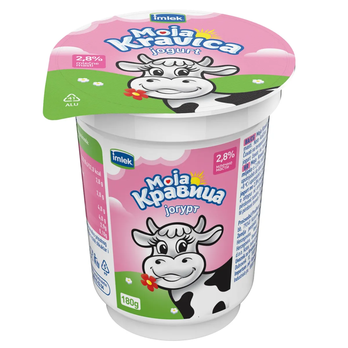 Jogurt 2.8%mm Moja kravica casa 180g