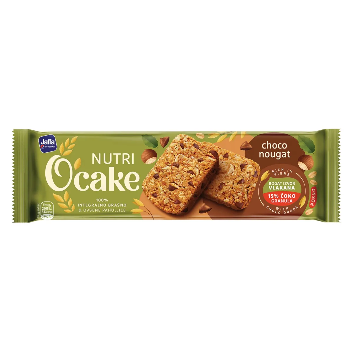 Keks integralni choco nugat O'cake115g