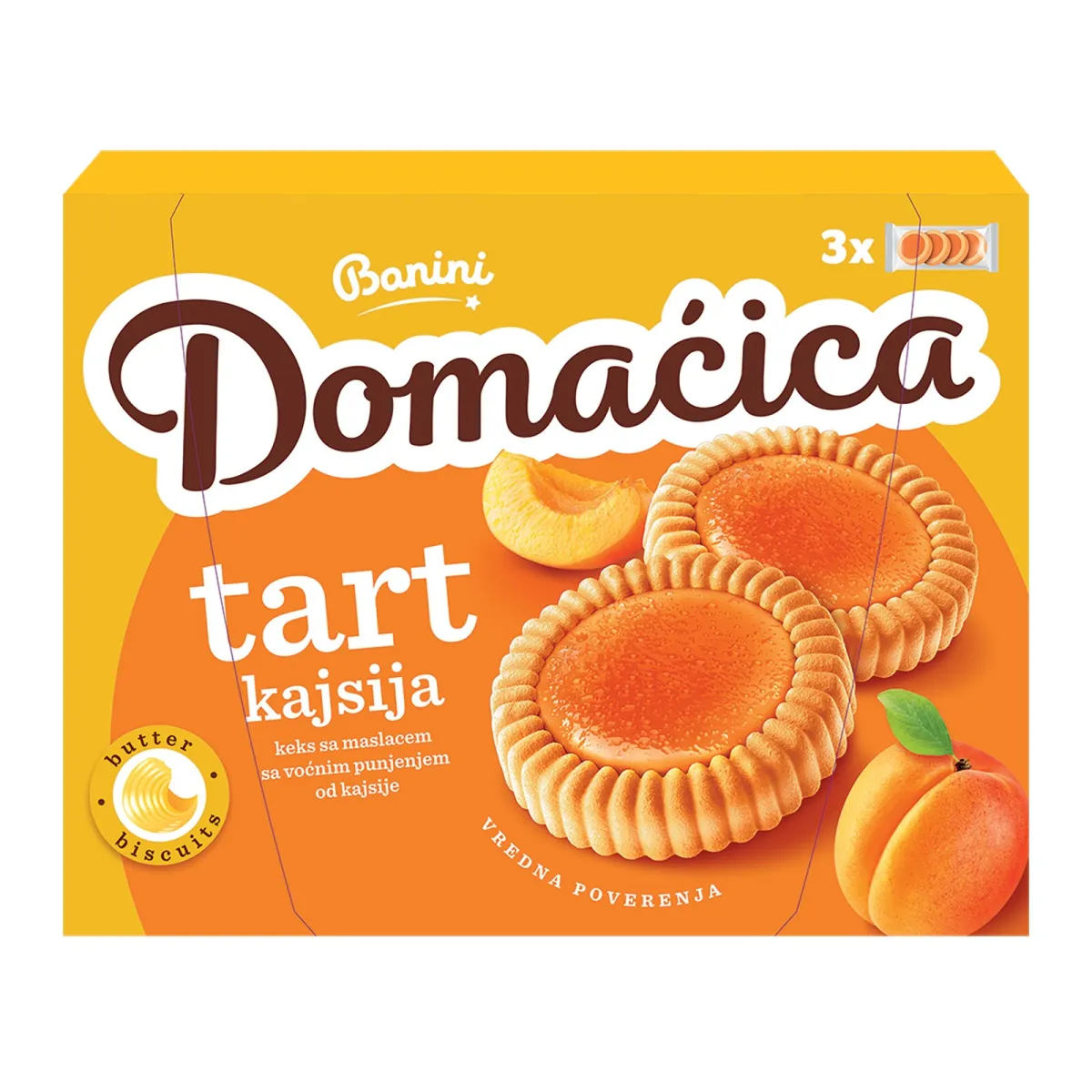 Keks Tart kajsija Domacica 210g