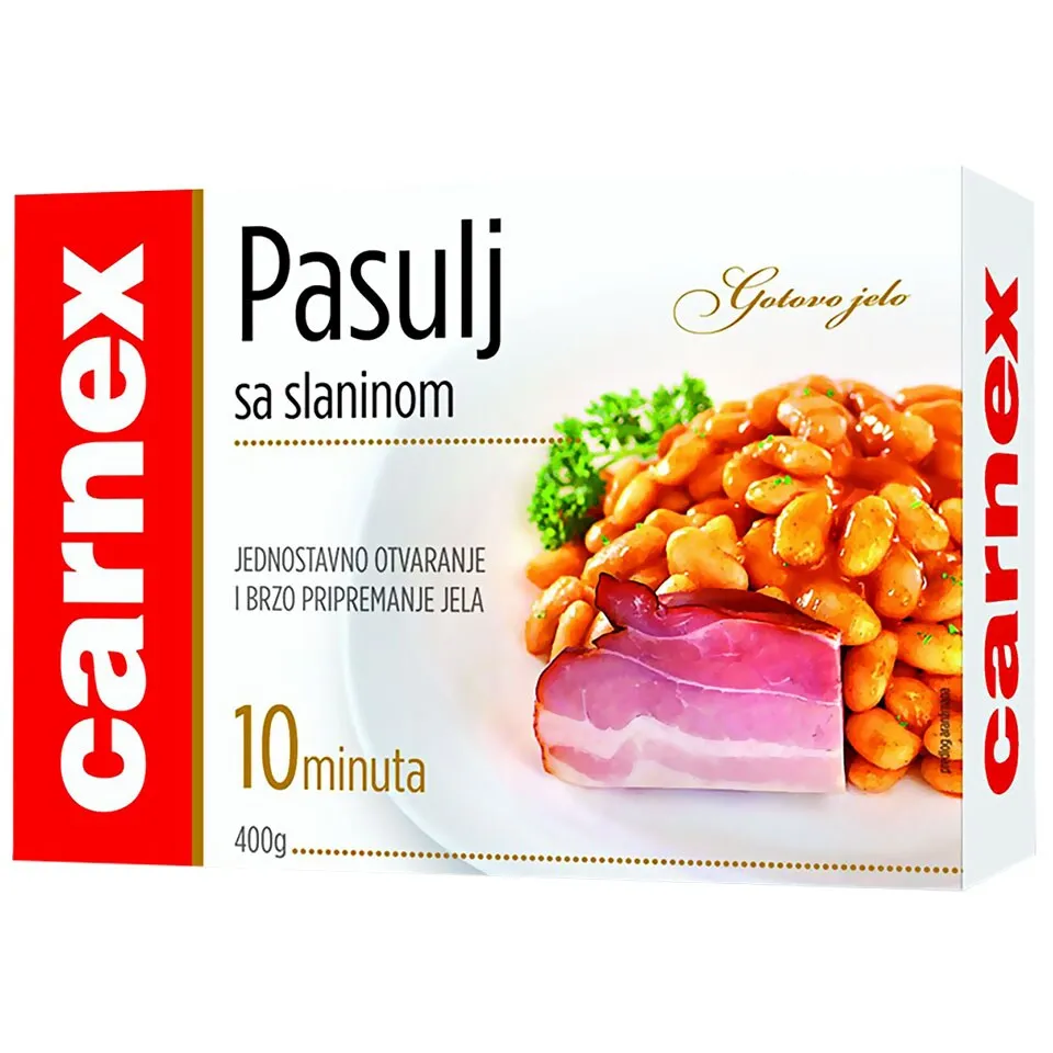 Pasulj sa hamburskom slaninom Carnex400g