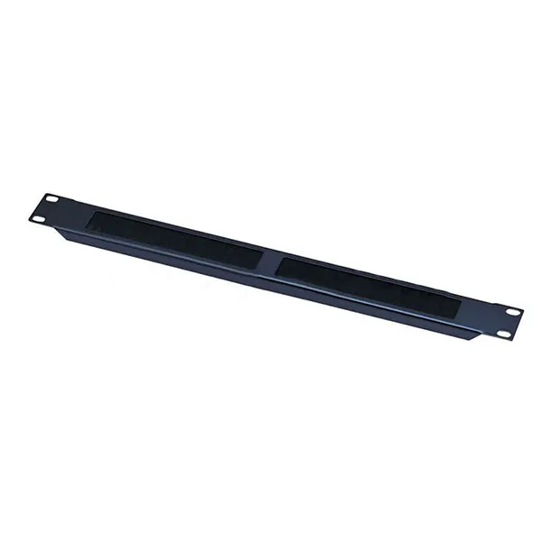 Blank panel 1U/19" sa četkicama - otvorom za prolaz kablova (Full P-019D-1U-BK)