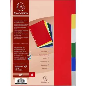 EXACOMPTA PREGRADNI INDEKS PP A4,6 BOJA 0.12mm