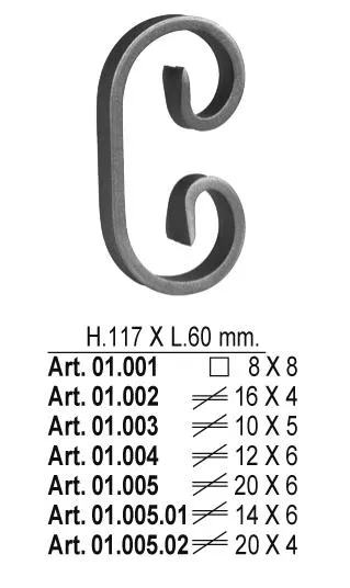 C-element 12x6 za kov. ogradu 117x60mm ravni EF
