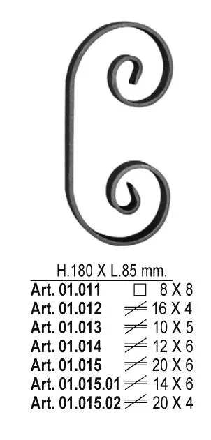 C-element 12x6 za kov. ogradu 180x185mm EF