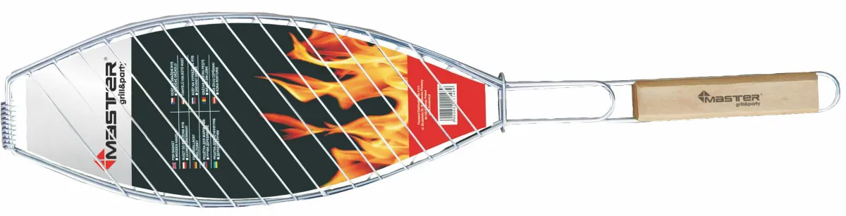 Držač za ribu 68cm inoks/drvo