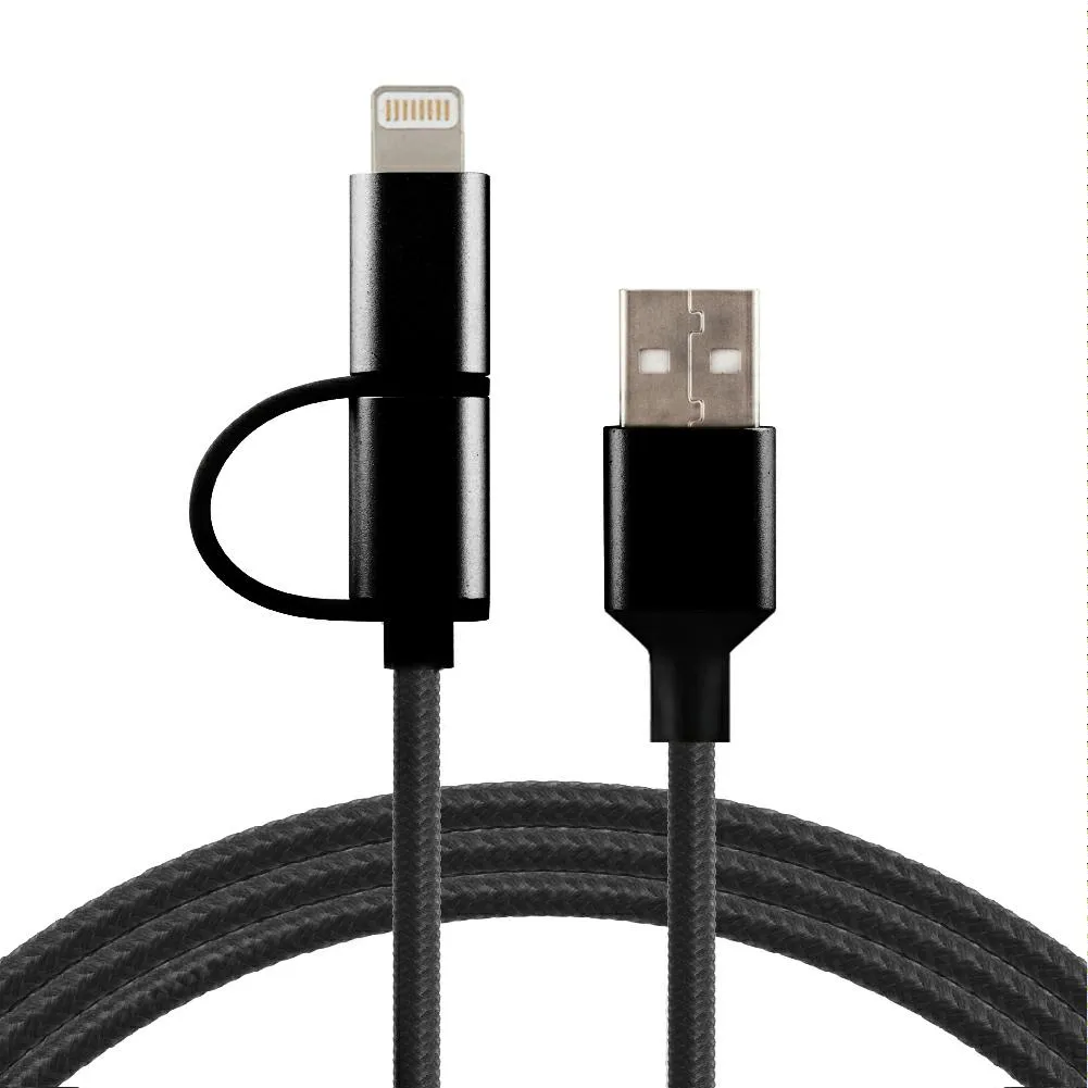 Kabal za punjač  2u1 iPhone / Micro USB 2.0A 1.5m Car Commerce
