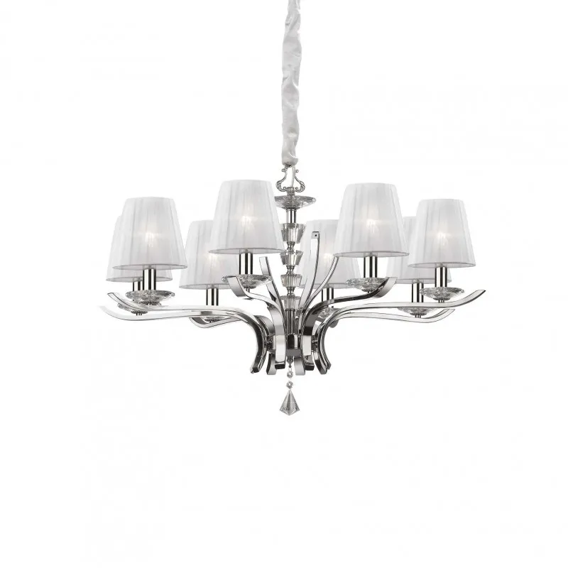 Luster Pegaso E14 maks. 8x28W beli/hrom Ideal Lux