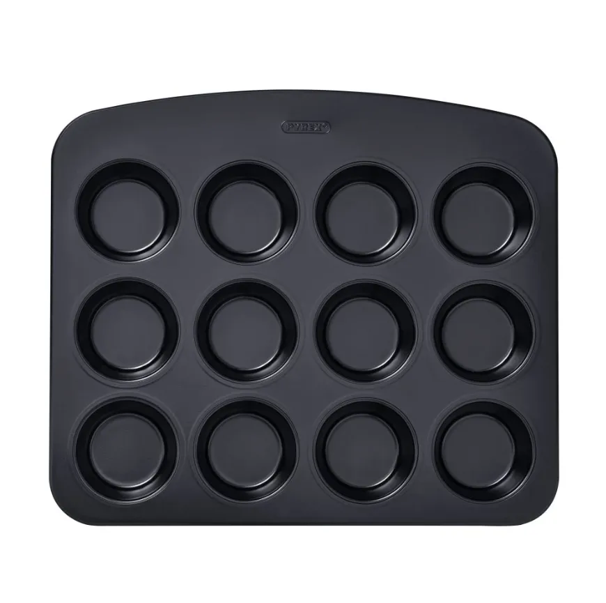 Pleh za mafine Glide za 12kom crni Pyrex