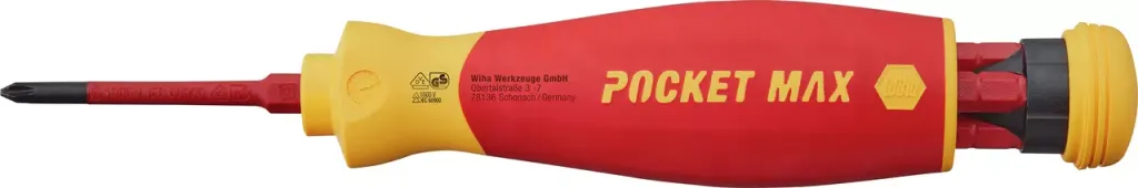 PocketMax electric Šrafciger sa 4 slim bita u ručki VDE 1000V Wiha
