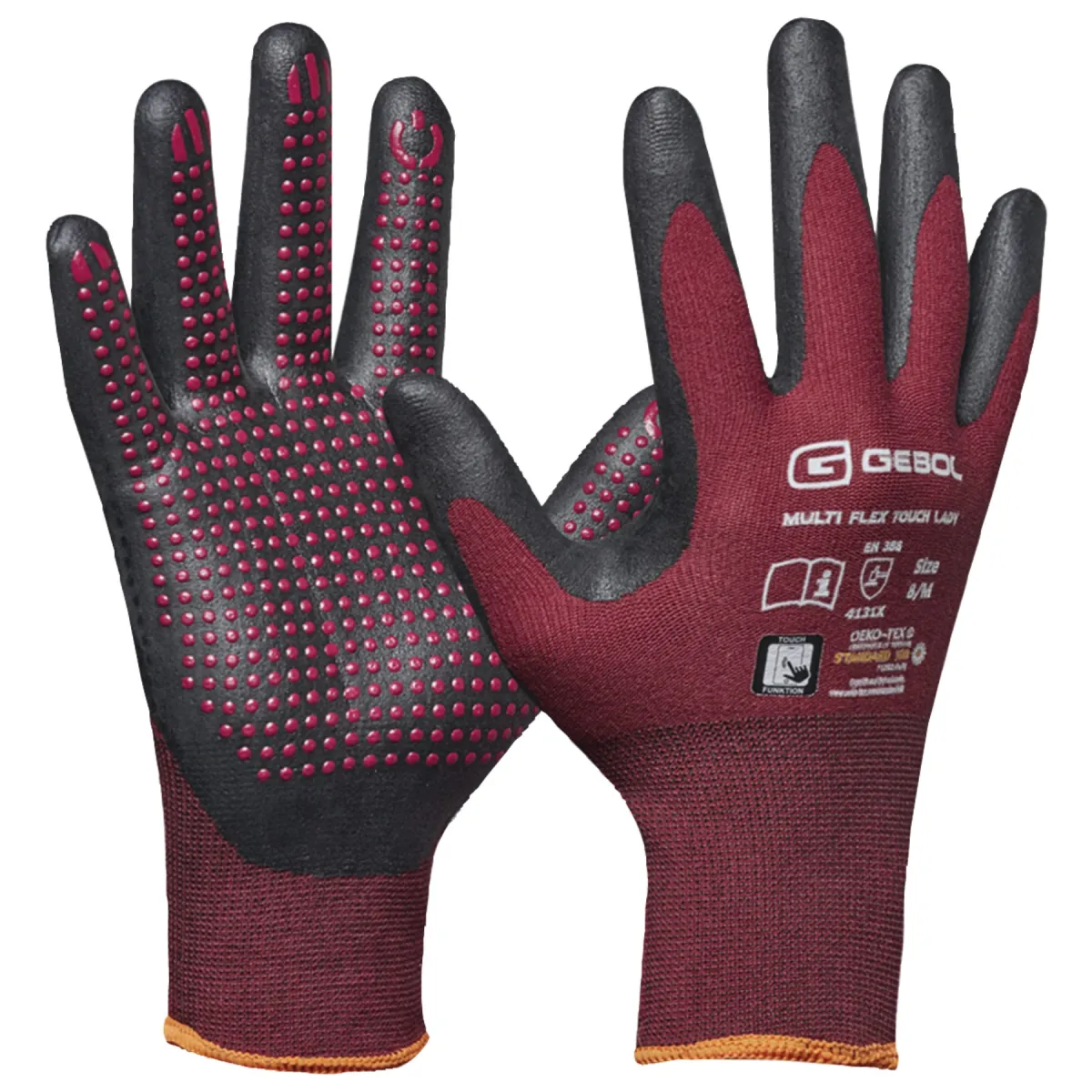 Radne rukavice Profi Multi Flex Touch vel. 6 bordo/crne Gebol
