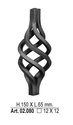 Ukras 12x12 za kov. ogradu 150x60mm EF