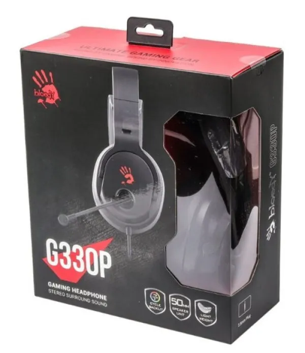 A4-G330P A4Tech Bloody gejmerske slusalice sa mikrofonom SURROUND 50mm/16ohm colorLED USB+35mm