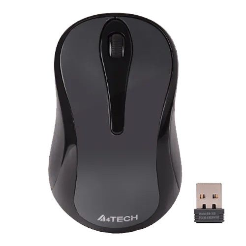 A4 TECH Bežični miš G3-280A (Sivo/Crni)  USB nano prijemnik Optički 1000 DPI Alkalna baterija