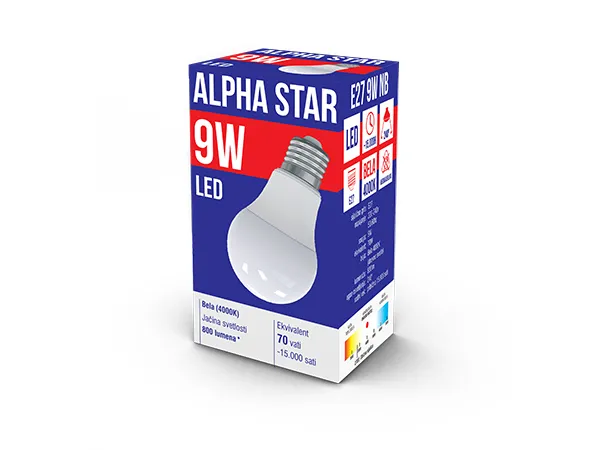 Alpha Star E27 9W NB LED Sijalica 4000K/800Lm/220VBela
