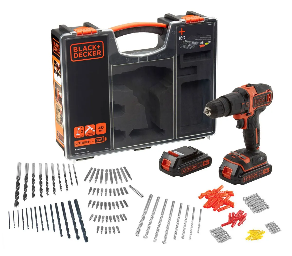 Black + Decker aku udarna bušilica BDCHD18BOA