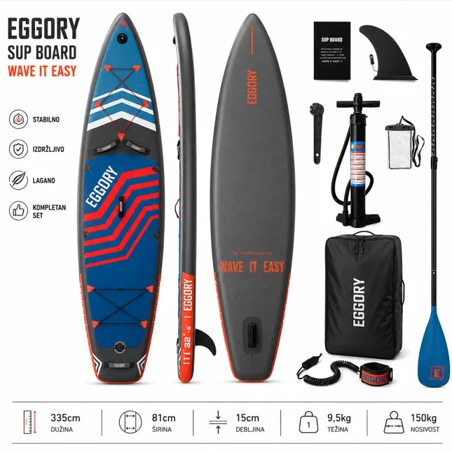 Eggory SUP daska na naduvavanje XL 335x81x15cm