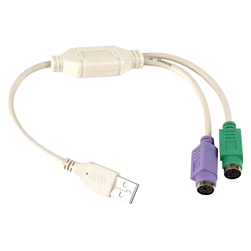 LINKOM adapter USB 2.0 na 2 x PS/2  Adapter USB A 2.0 2x PS/2 ženski Bela