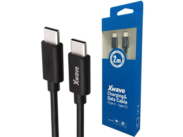 Xwave Kabl Tip-C muški na Tip-C muški 2M 3A 5GbpsblisterPVC crni