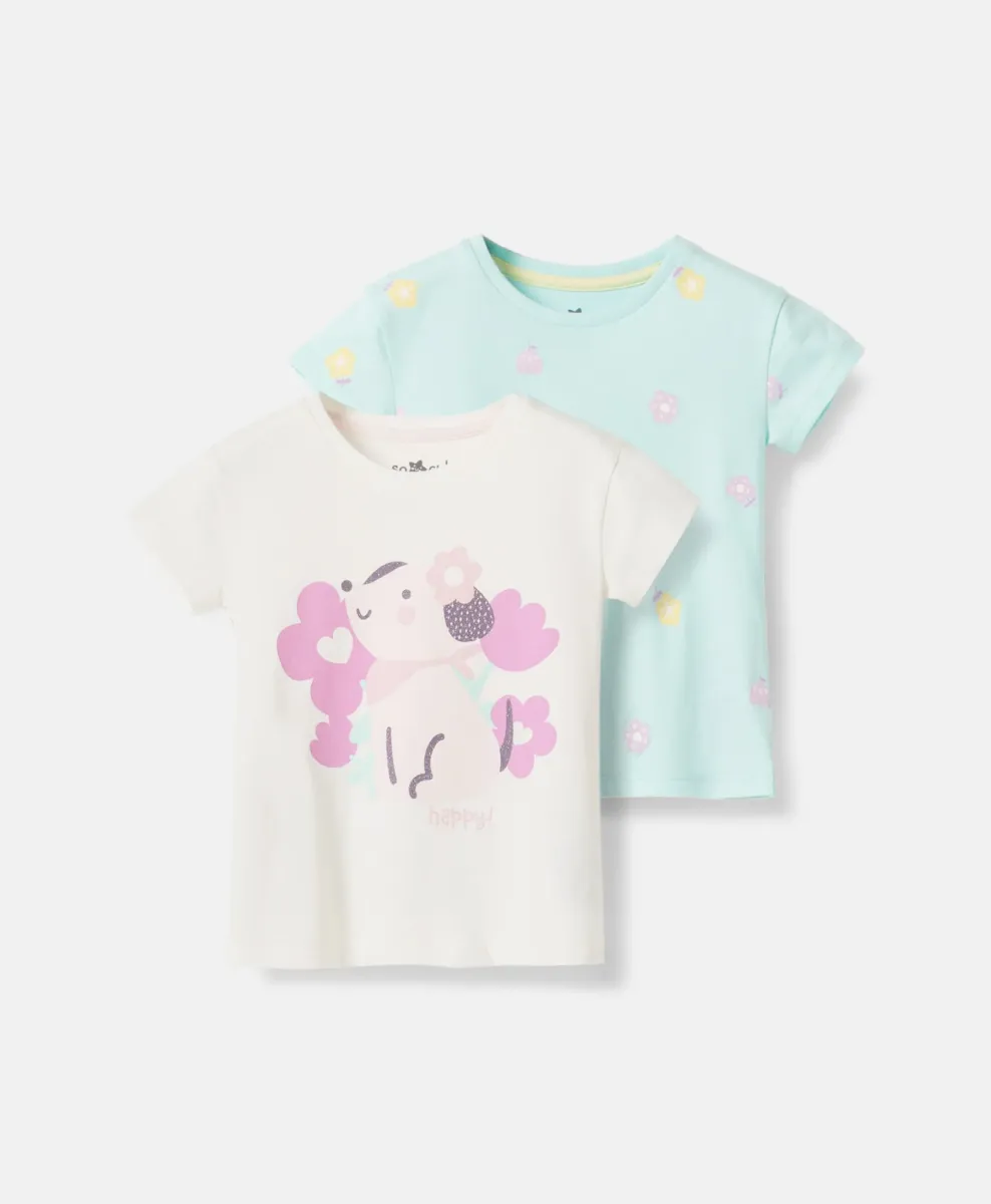 2-pack majice za devojčice 100% pamuk