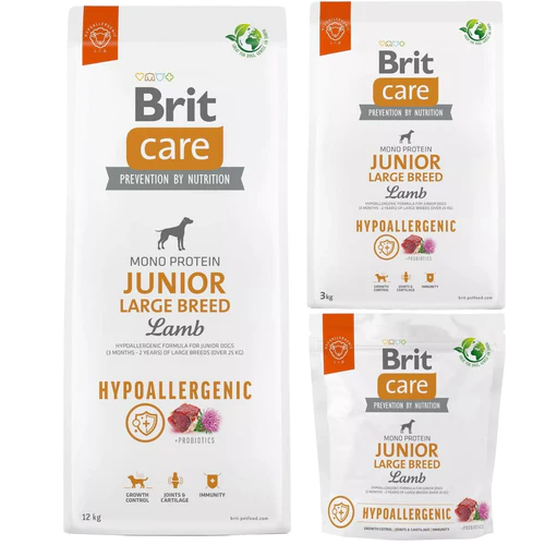 BRIT CARE Hypoallergenic, JUNIOR Large Breed, s jagnjetinom i pirinčem