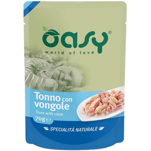 OASY Kesica za mačke s Tunjevinom i Školjkama 70g