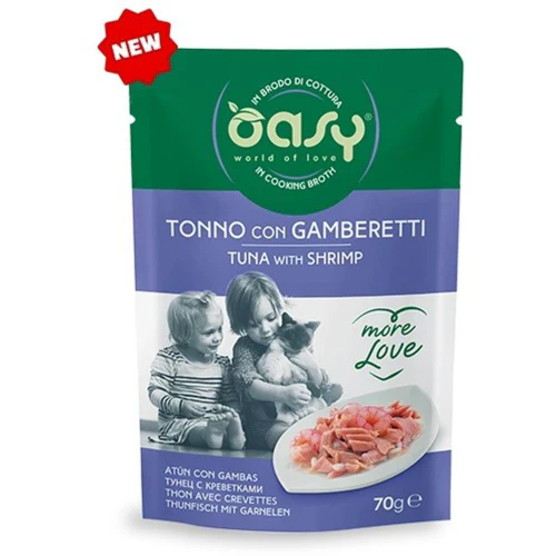 OASY More Love Kesica za mačke Fileti tune sa škampima, 70g