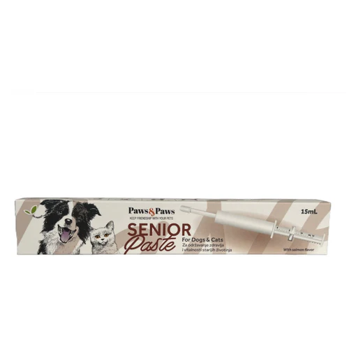 PAWS&PAWS Pasta za pse i mačke Senior, podrška zdravlju i vitalnosti, 15ml
