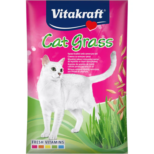 VITAKRAFT Cat Grass, trava za mačke, za izbacivanje progutale dlake, 50g